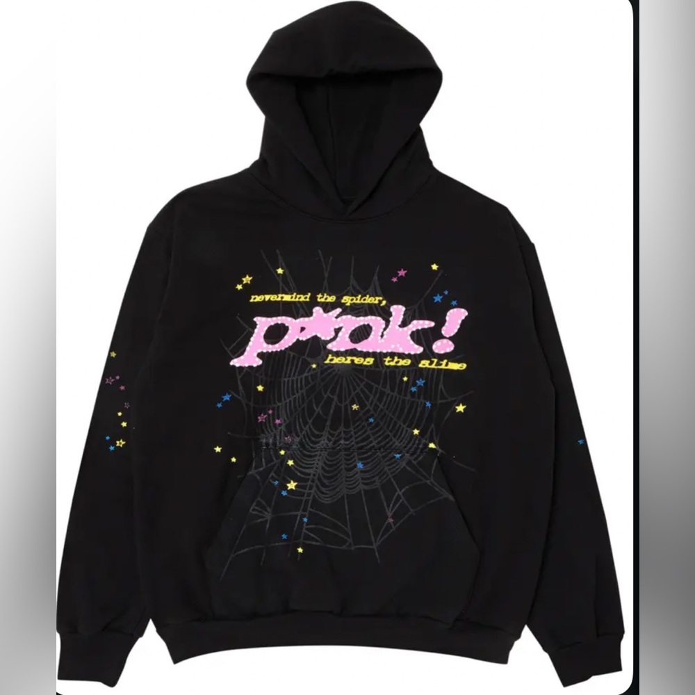 Pink Graphic Black Hoodie